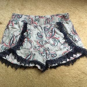 Charlotte Russe cute printed blue shorts